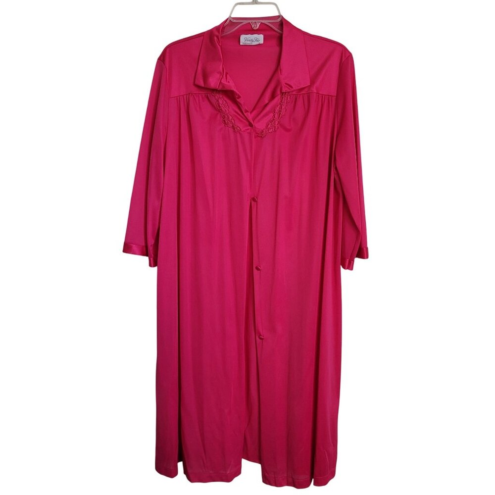 Vintage Vanity Fair Pink Nightgown Robe Pajama Set Size Medium - Stains - Picture 2 of 12